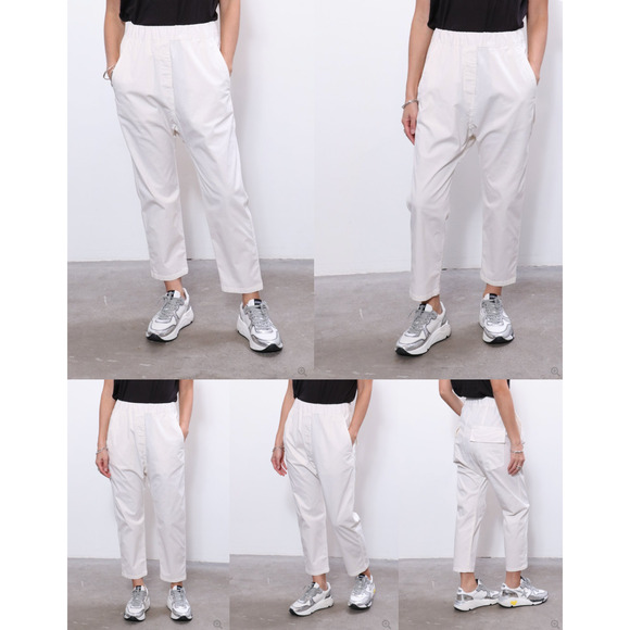 Nili Lotan S Slouchy Casablanca $395 Pants Elastic Waist Crop White 4 6 NWT - Picture 6 of 12